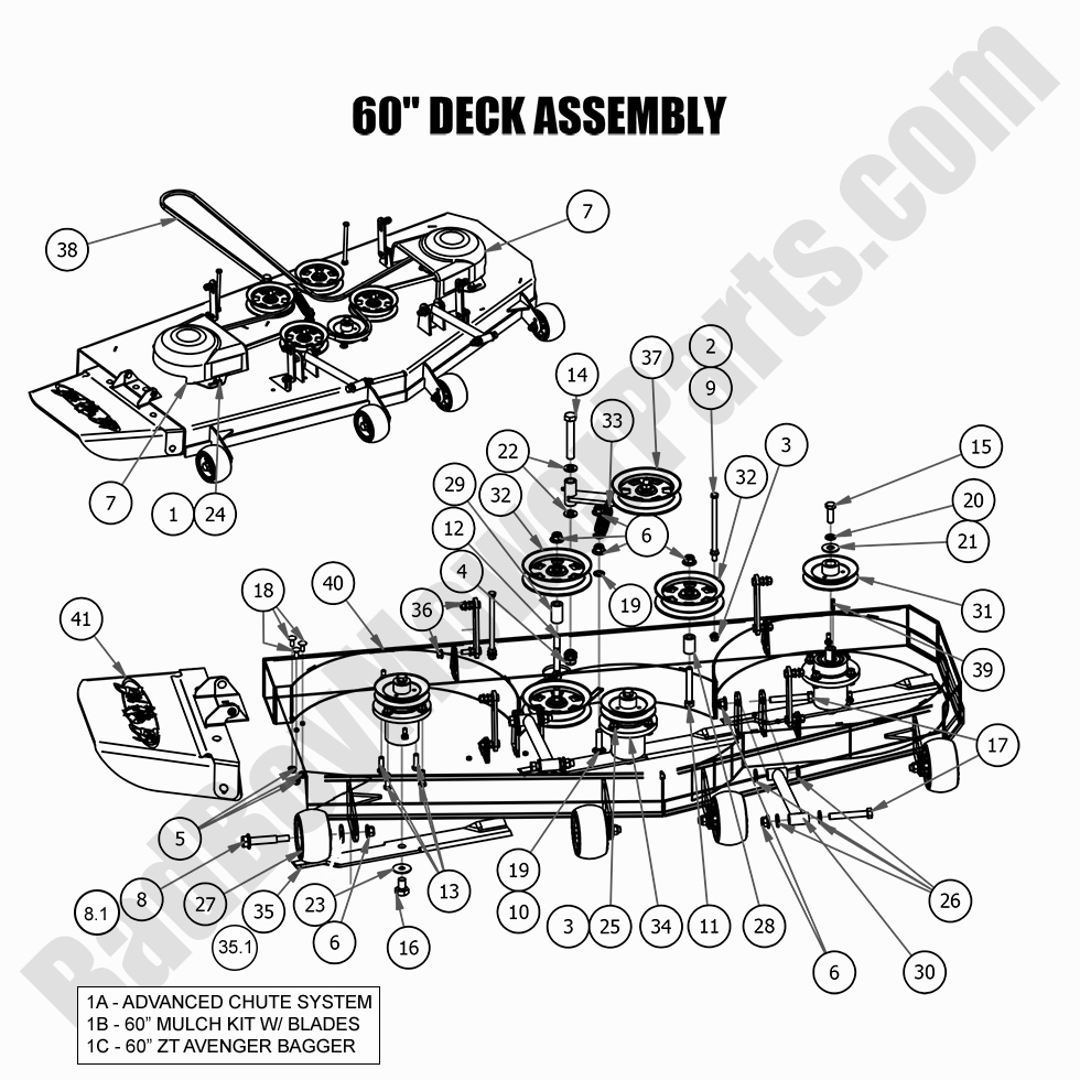 2522 - Bad Boy Mower Parts Lookup > 2021 > ZT Avenger > 60\" Deck Assembly